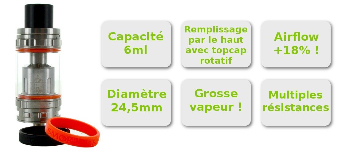 Caractèristiques de l'atomiseur TFV8 de chez Smoktech ! 