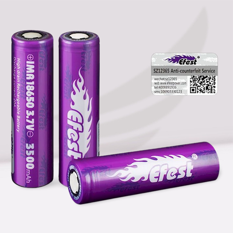 Accus EFEST IMR 18650 Purple 3500mAh 20A