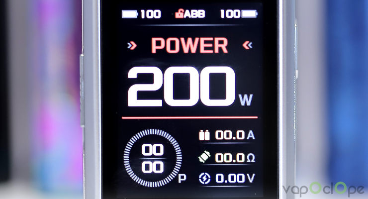 Box Aegis Touch T200 Geekvape écran