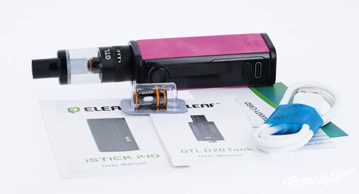 Le contenu du kit iStick de chez Eleaf