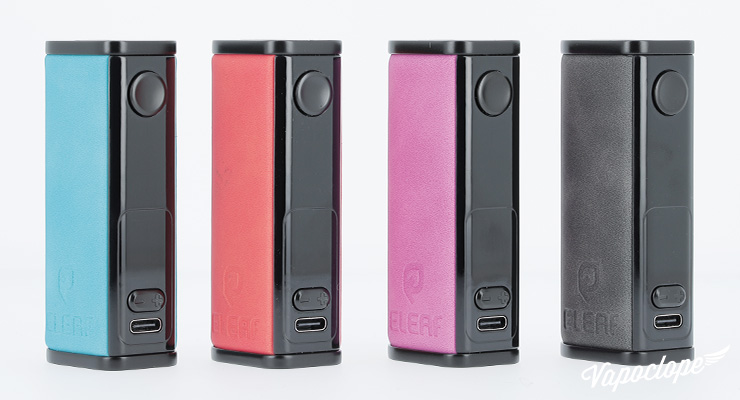 Les différents coloris de la box iStick de chez Eleaf