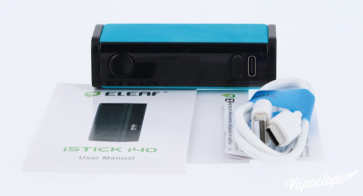 Le contenu du kit de la box iStick de chez Eleaf