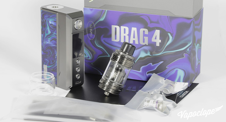 Le contenu du kit Drag 4 de chez Voopoo