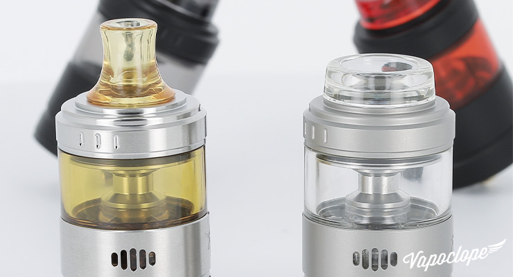 Les différents drip tips de l'atomiseur Requiem RTA de chez Vandy Vape