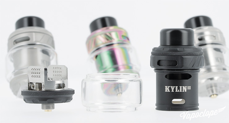 L'atomiseur démonté Kylin V3 RTA de chez Vandy Vape