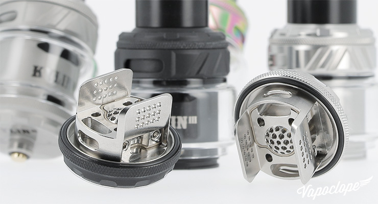 Les différents coloris de l'atomiseur Kylin V3 RTA de chez Vandy Vape