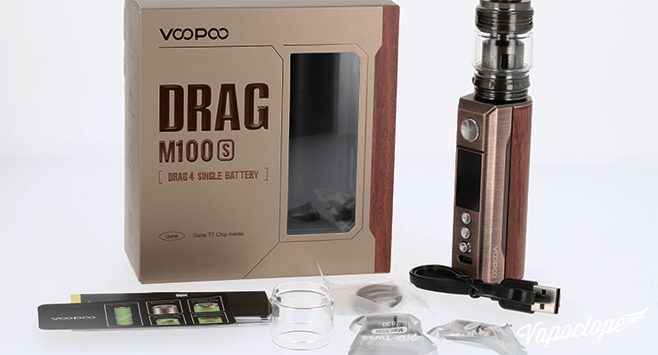 Le contenu du kit du kit Drag m100s de chez Voopoo