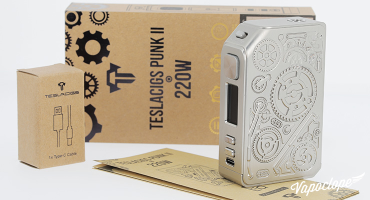 Le contenu du kit de la Box Punk II 220W de chez Teslacigs