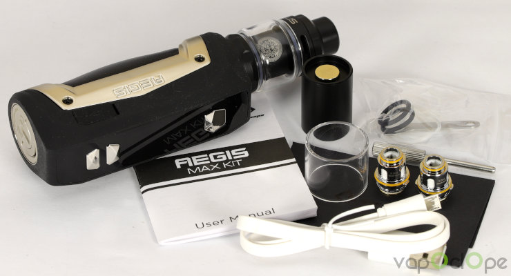 Contenu pack kit e-cig Aegis Max