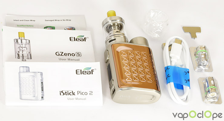 Le contenu du kit iStick Pico 2 de chez Eleaf