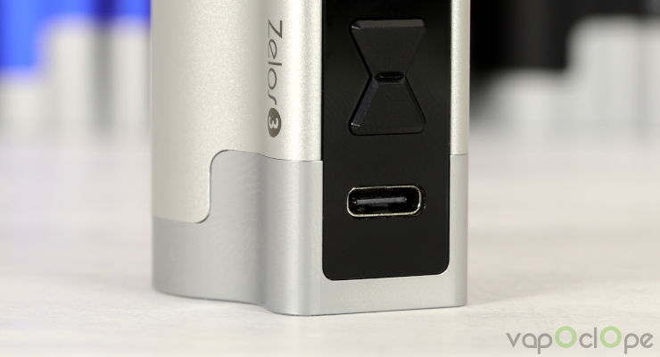 La prise USB-C du kit Zelos 3 80W de chez Aspire