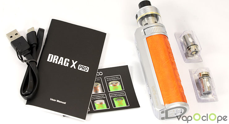 Le contenu du kit Drag X Pro de chez Voopoo
