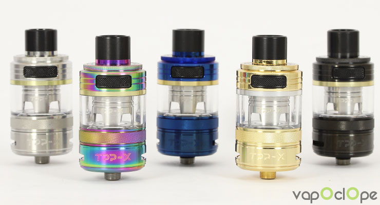Les différents coloris du clearomiseur TTP-X Pod Tank de chez Voopoo