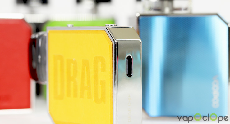Le port USB-C de la box du kit Drag Nano 2 de chez Voopoo