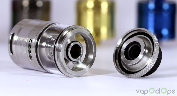 Atomiseur Fat Rabbit RTA Hellvape ouverture topcap
