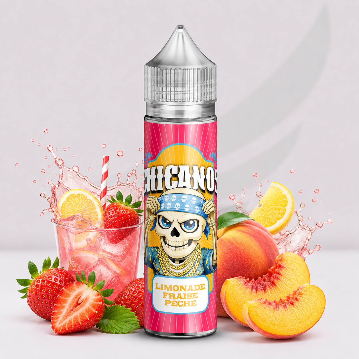 Limonade Fraise Pêche - 50ml - Chicanos Chicanos